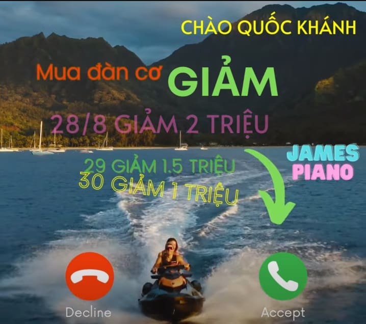 James Piano Giảm 3 triệu mừng Quốc khánh Việt Nam